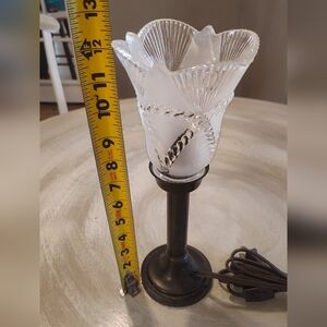 Mini International Silver Company Lamp With Glass Shade